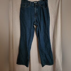 L.L. Bean Blue Denim Jeans with Plaid Lining